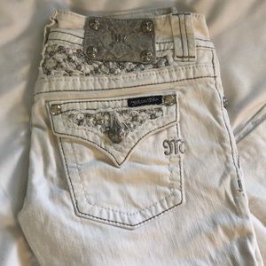 Miss me cropped Capri white denim jeans size 26